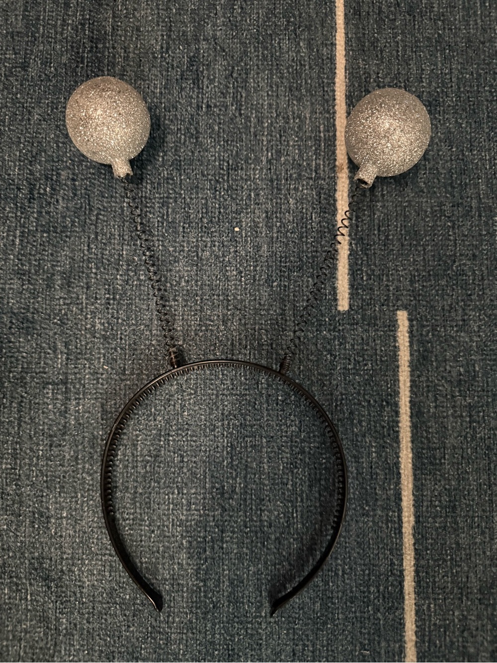Silver Glitter Alien Antenna Headband